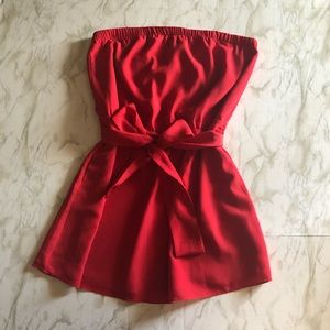 Red Strapless Express Dress